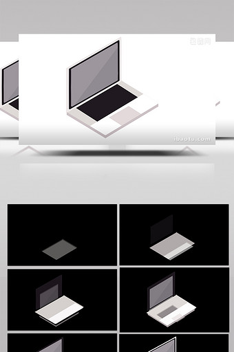 简单扁平画风电子产品类笔记本电脑MG动画图片