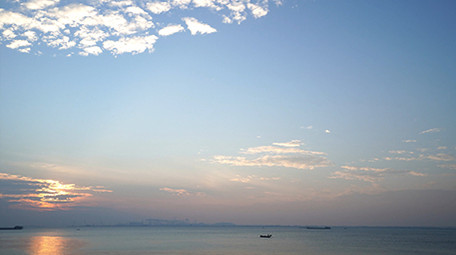 唯美清新海边日出风景延时摄影