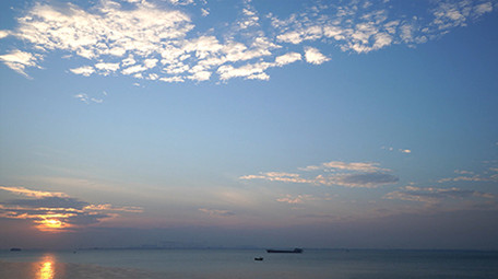 唯美清新海边日出风景延时摄影