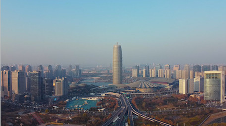 航拍郑州郑东新区CBD新一线城市