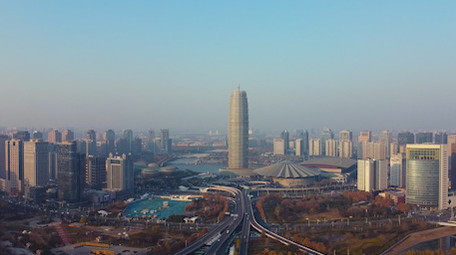 航拍郑州郑东新区CBD新一线城市
