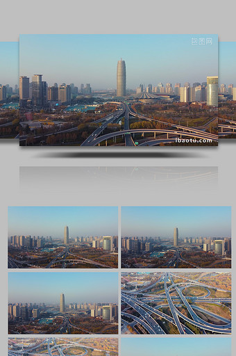航拍郑州郑东新区CBD新一线城市图片