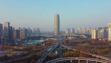 航拍郑州郑东新区CBD新一线城市
