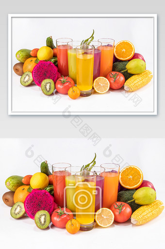 营养果蔬汁饮品摄影图图片