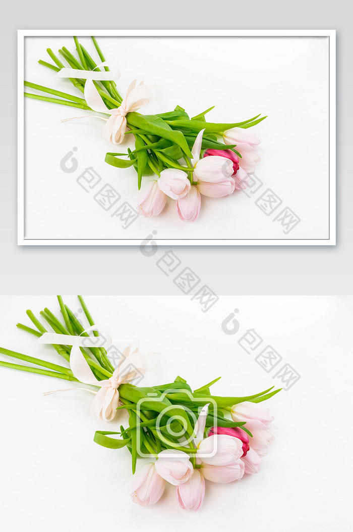 一束粉色郁金香花束图片图片
