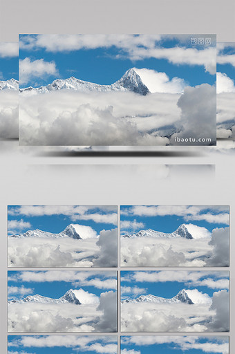 宏伟壮丽绝美西藏雪山南迦巴瓦云海延时素材图片