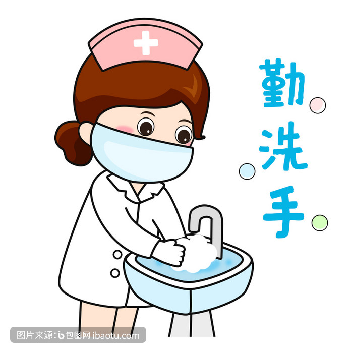 蓝色扁平卡通女护士勤洗手gif图,包图网,图片,素材,模板,免费