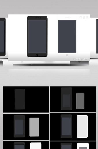 简单扁平画风电子产品类黑白款手机mg动画图片