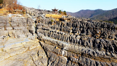 航拍黄山黟县石地质址公园