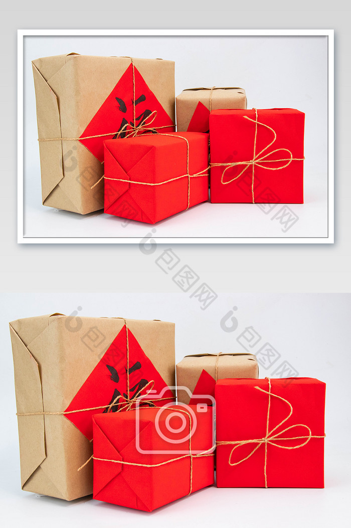 新年礼盒礼品盒摄影图图片图片