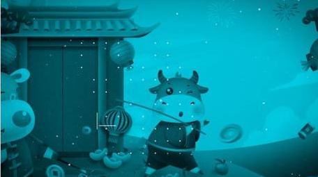 简洁大气快闪国潮牛年宣传展示AE模板