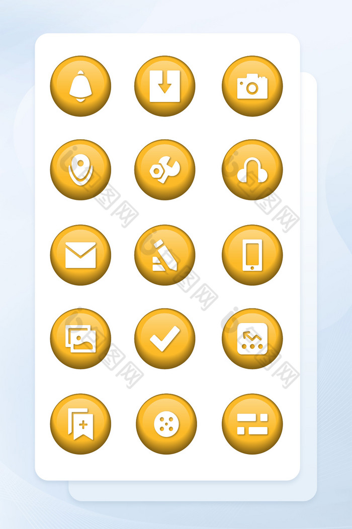 黄色渐变按钮图标生活应用矢量icon图片图片