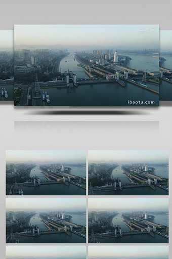 大气湖北宜昌葛洲坝水利工程航拍视频图片