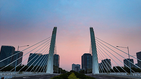 唯美郑州龙子湖日出彩霞地面航拍延时素材