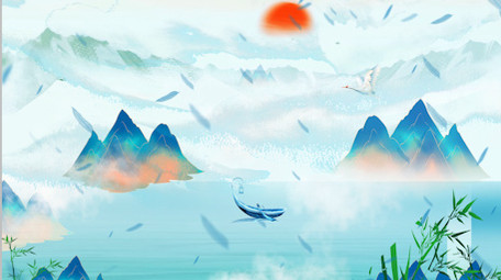 中国风山水复古国潮背景视频