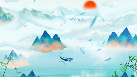 中国风山水复古国潮背景视频