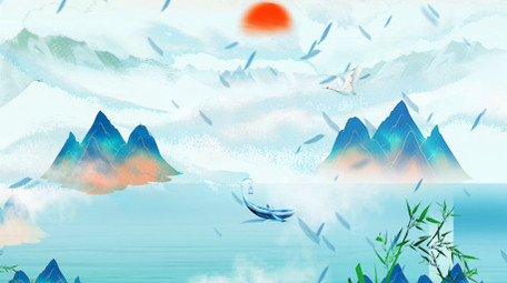 中国风山水复古国潮背景视频