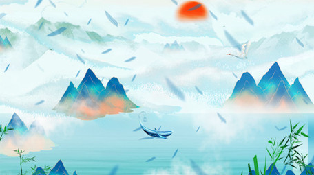 中国风山水复古国潮背景视频