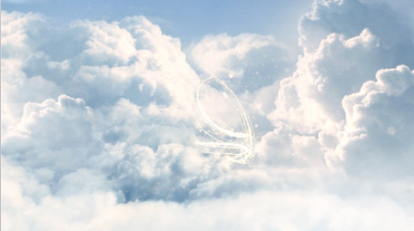 大气天空红绸金色粒子LOGO片头PR模板