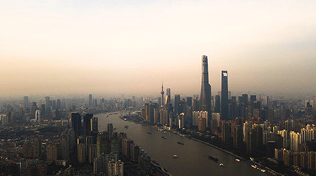 4k上海陆家嘴金融中心地标城市夕阳航拍