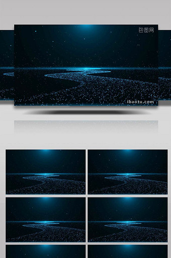大气蓝色星河粒子舞台背景AE模板图片