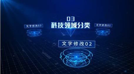 蓝色科技企业数据旋转展示AE模板