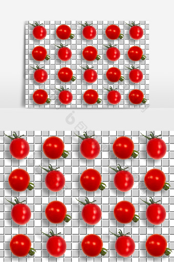 小番茄圣诞节食物红绿立体装饰元素图片