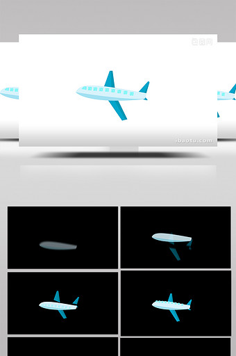 简单扁平风交通运输类民用航空飞机mg动画图片