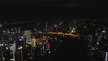 4k<strong>上海</strong>陆家嘴<strong>地标</strong>东方明珠城市夜景航拍