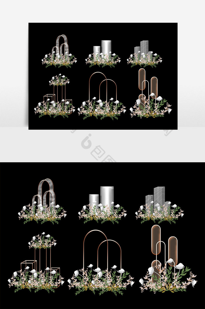 绿色森系花艺道具组合婚礼元素图片图片
