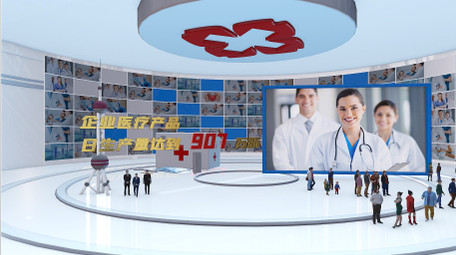 医疗企业照片墙数据图文展示AE模板