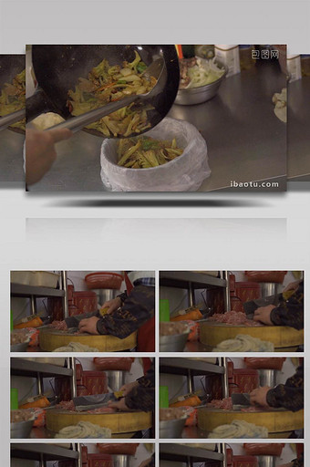 1080P升格菜馆厨师打火炒菜图片