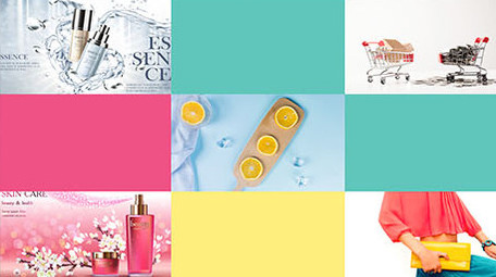 大气时尚服装美妆快闪图文模板