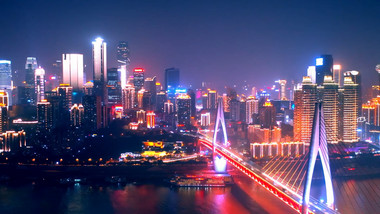 1080P航拍延时重庆山城唯美夜景