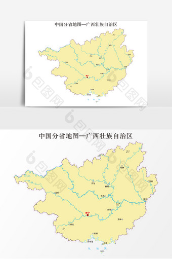 中国地图省份地标图案广西壮族自治区地图图片