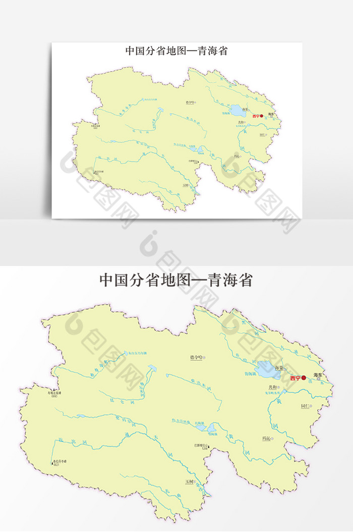 中国地图省份地标青海省地图图片图片