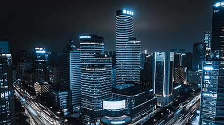 4k城市蓝冰科技感交通车流延时夜景