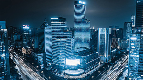 4k城市蓝冰科技感交通车流延时夜景