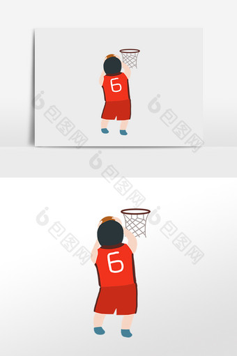 卡通手绘打篮球运动员图片
