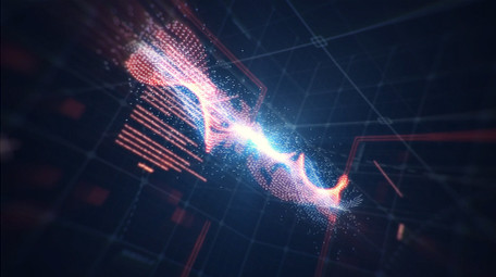 网格空间粒子光点科技logo片头AE模板