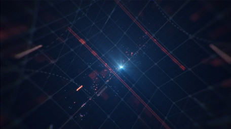 网格空间粒子光点科技logo片头AE模板