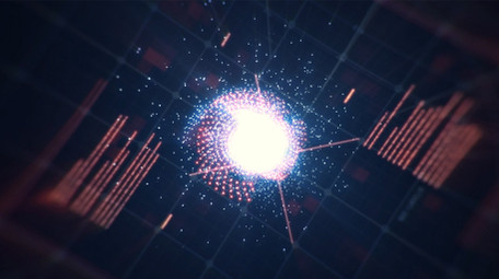 网格空间粒子光点科技logo片头AE模板