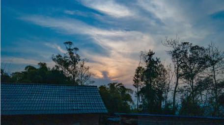 4K延时<strong>乡村</strong>日落宁静田园风