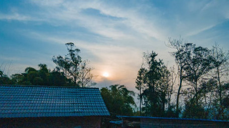 4K延时<strong>乡村</strong>日落宁静田园风