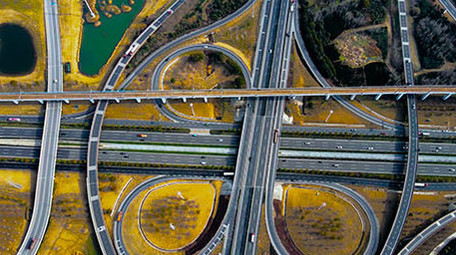 4K航拍高速公路交通枢纽交通路网