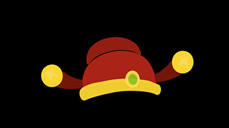 简单扁平画风服饰类古风状元帽mg动画