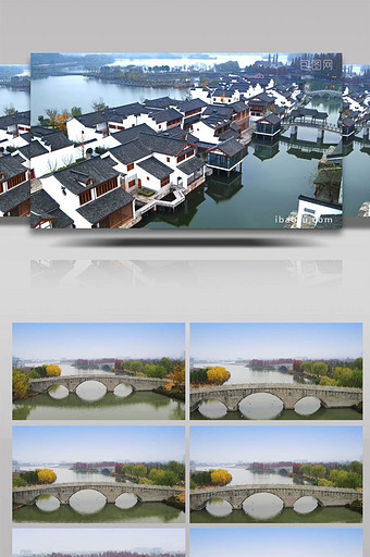 大气杭州西湖姐妹湘湖风景区4K航拍图片