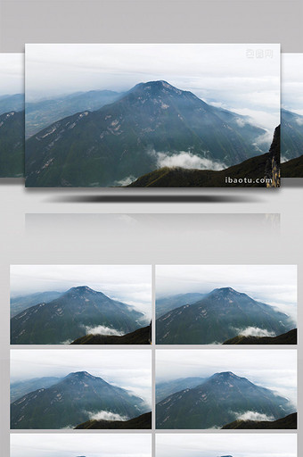 4K航拍长江三峡之巅风景区云雾缭绕图片