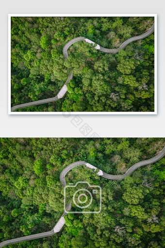 清新大气福州网红郊野公园道路航拍摄影图图片