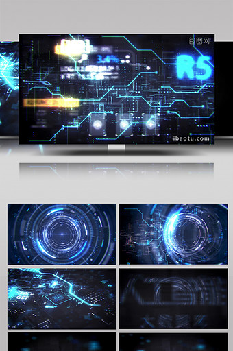 科幻HUD动画科技互联网片头AE模板图片
